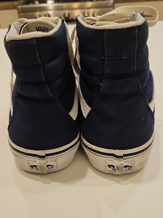 Vans SK8 High-Top Sneakers in Navy and White Men's Size 9 Women's Size 10.5 - Picture 4 of 11